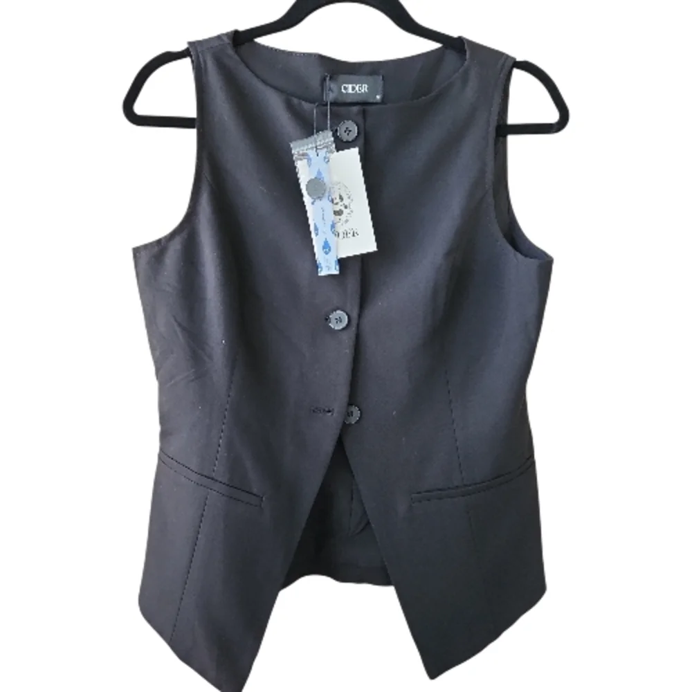 Cider | Black Button Down Vest - Picture 1 of 7